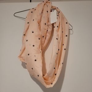 H&M Light Pink Stars Print Infinity Scraf/Wrap